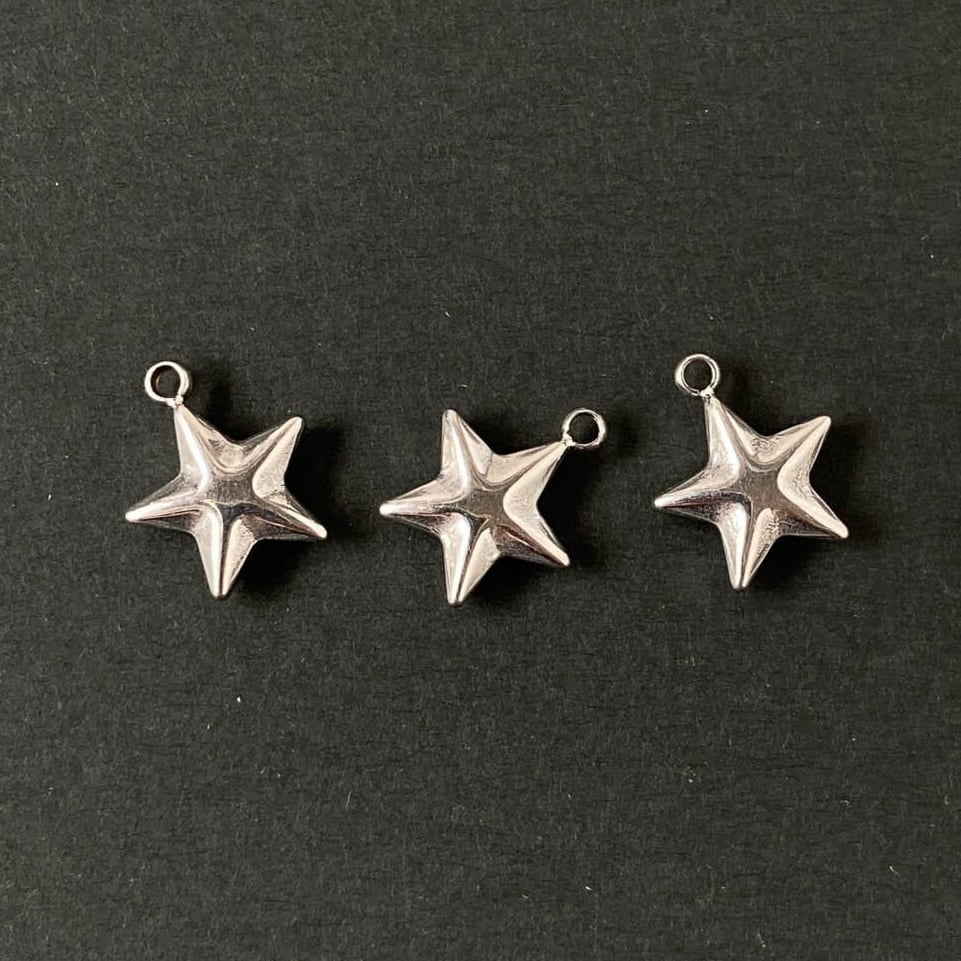 立体スターのステンレスチャーム(12mm)