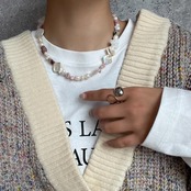 【pink】 バロックパールネックレス ［GKN039］