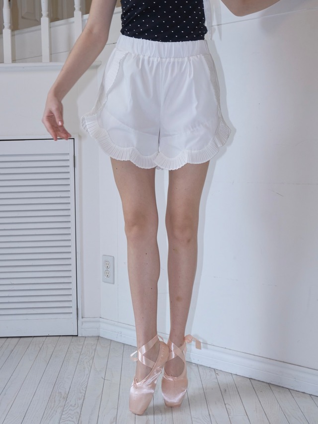 angel frill pants -WHITE-