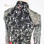 社交ダンス 衣装 スタンダード ドレス ワンピース パーティ衣装 Leirena レイリーナ 黒 赤 ブラック系 レッド系 キラキラ 派手 レース キラキラドレス ダンス衣装 おしゃれ ダンスパーティ 衣装コーデ レッドドレス ブラックドレス ストレッチ サイズ調整 ポリエステル素材 フェスティバル カラフル 目立つ 祭り 着やすい レディース 夏用 秋用