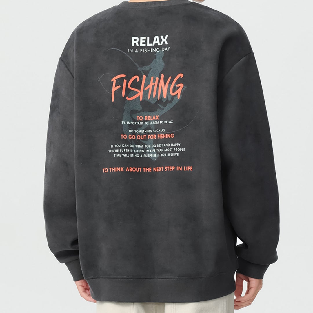 Fishingデザインのスウェット 4XLまで対応 A18395