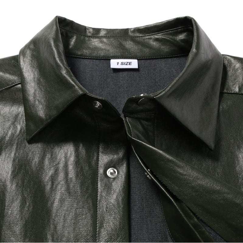 2color ECO leather oversized shirt[lamodechief] 正規品 BTS JUNGKOOK ジョングク グク  プライベート着用モデル
