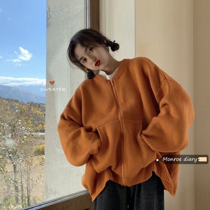 オレンジセーター コート ニットスプリングカーディガントップス 春物 モンロー68912196616
