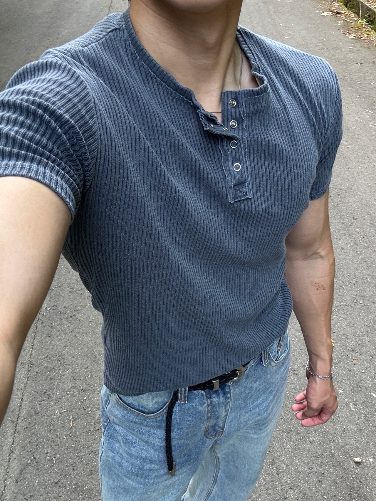 【先行販売商品】Pigment Ribbed Henley Neck Tee (4color) - 6
