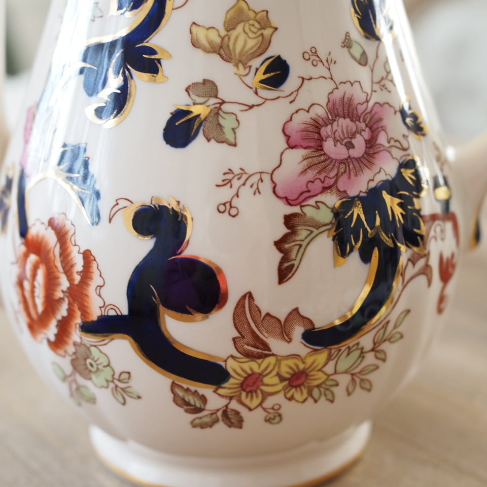 美品】英国メイソンズ マンダレイ ブルーマンダレイ コーヒーポット F9