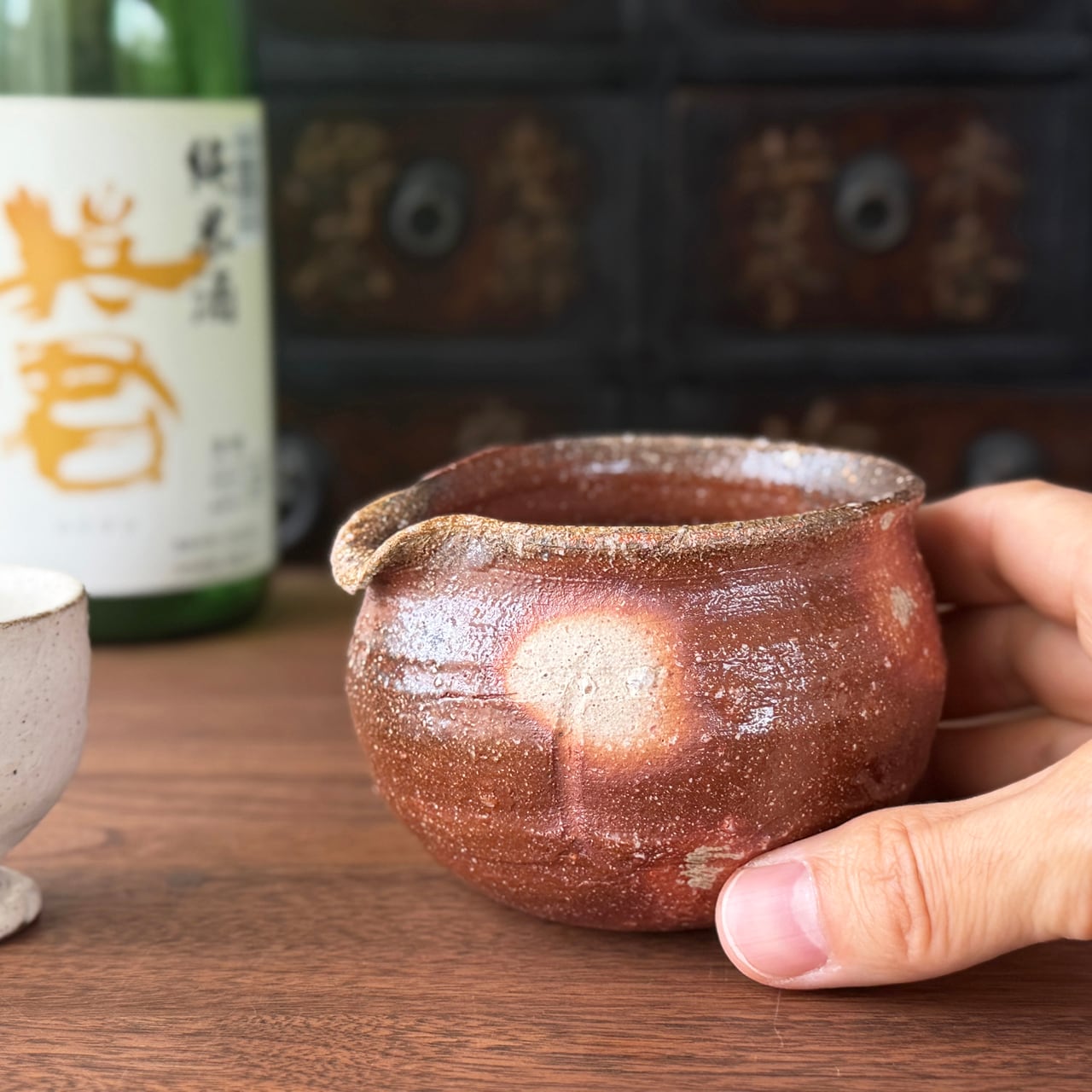 迫能弘【信楽炎色 片口注器 No,2 】よし工房 信楽焼