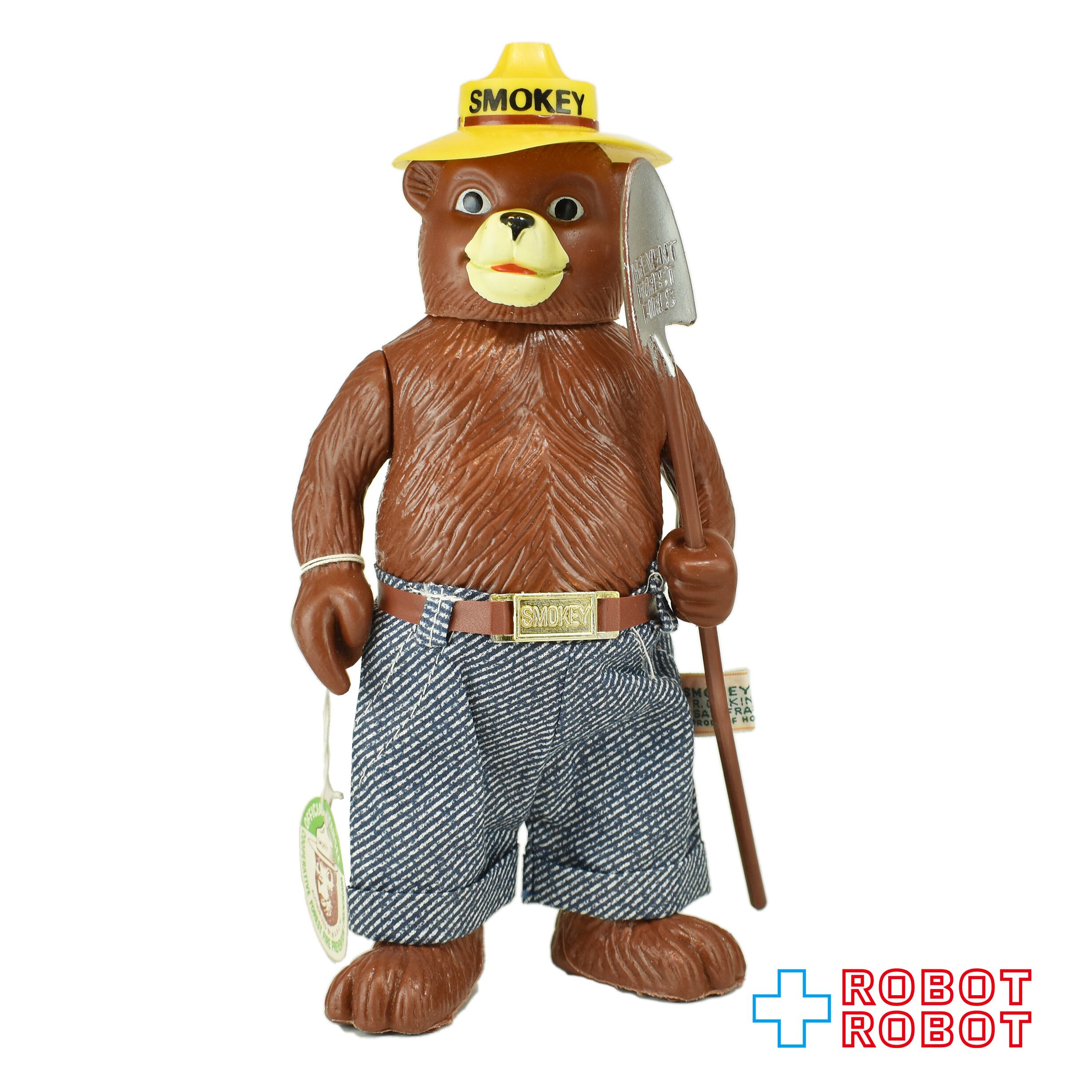 DAKIN製 70’s SMOKEY BEAR スモーキーベア ソフビ Dakin スモーキー・ベア ソフビ・フィギュア (アドバタイジング) 紙