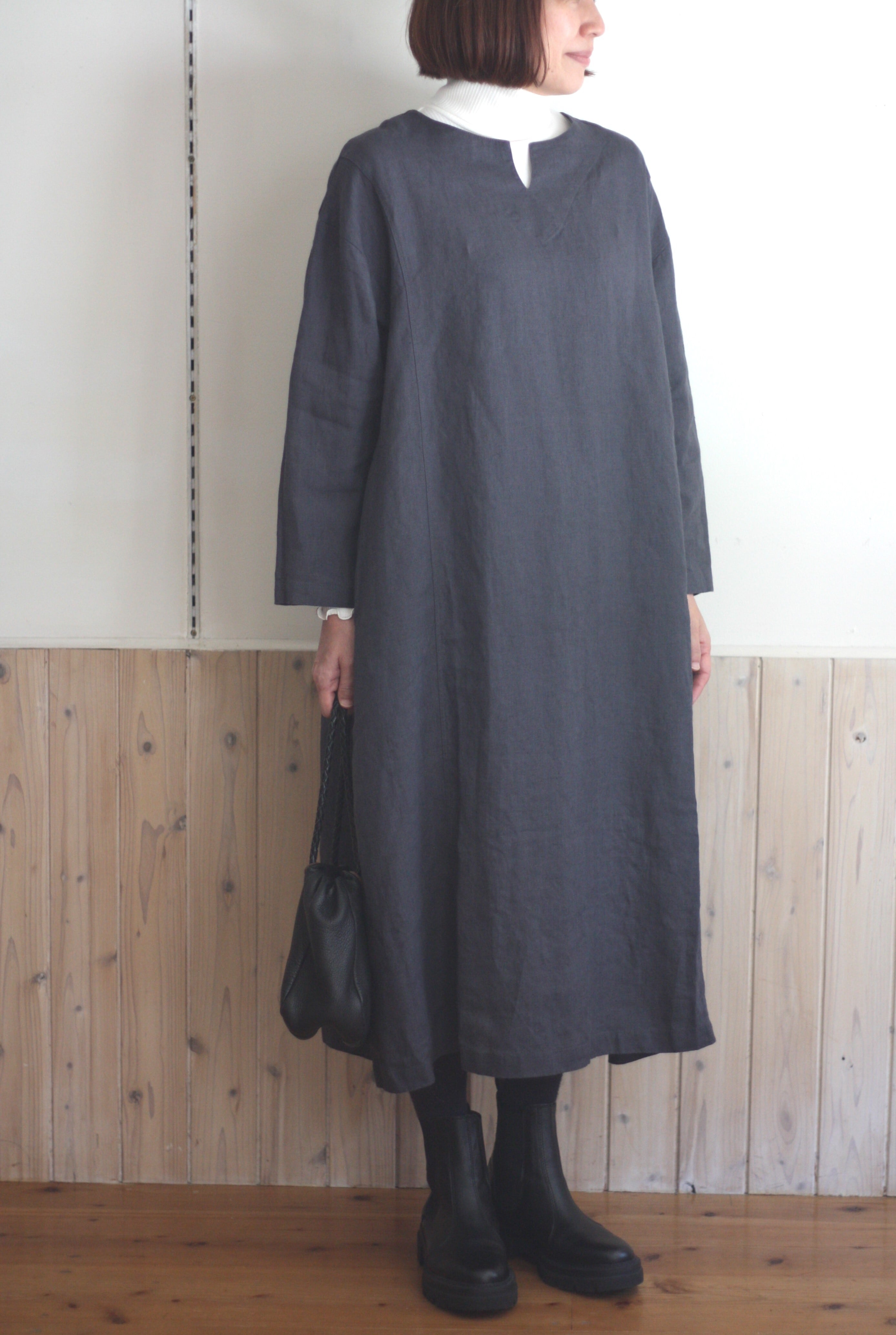 fog linen work フォグリネンワーク イエヴァコクーンワンピース
