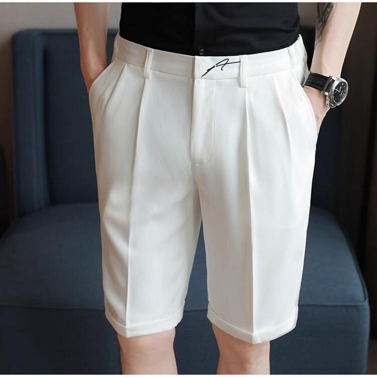 straight leg 3/4 length pants 00363