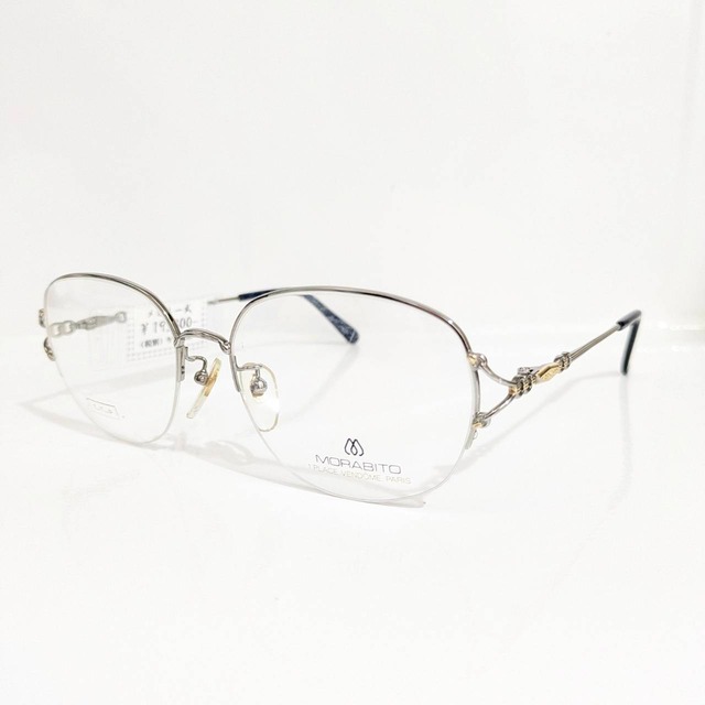 【MORABITO】オーバルナイロールフレーム　シルバー