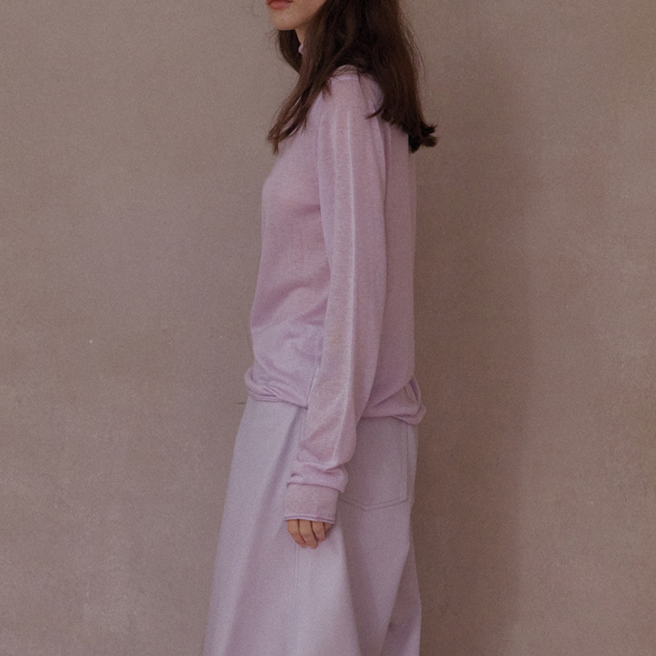 High Neck Long Sleeve Top T3663