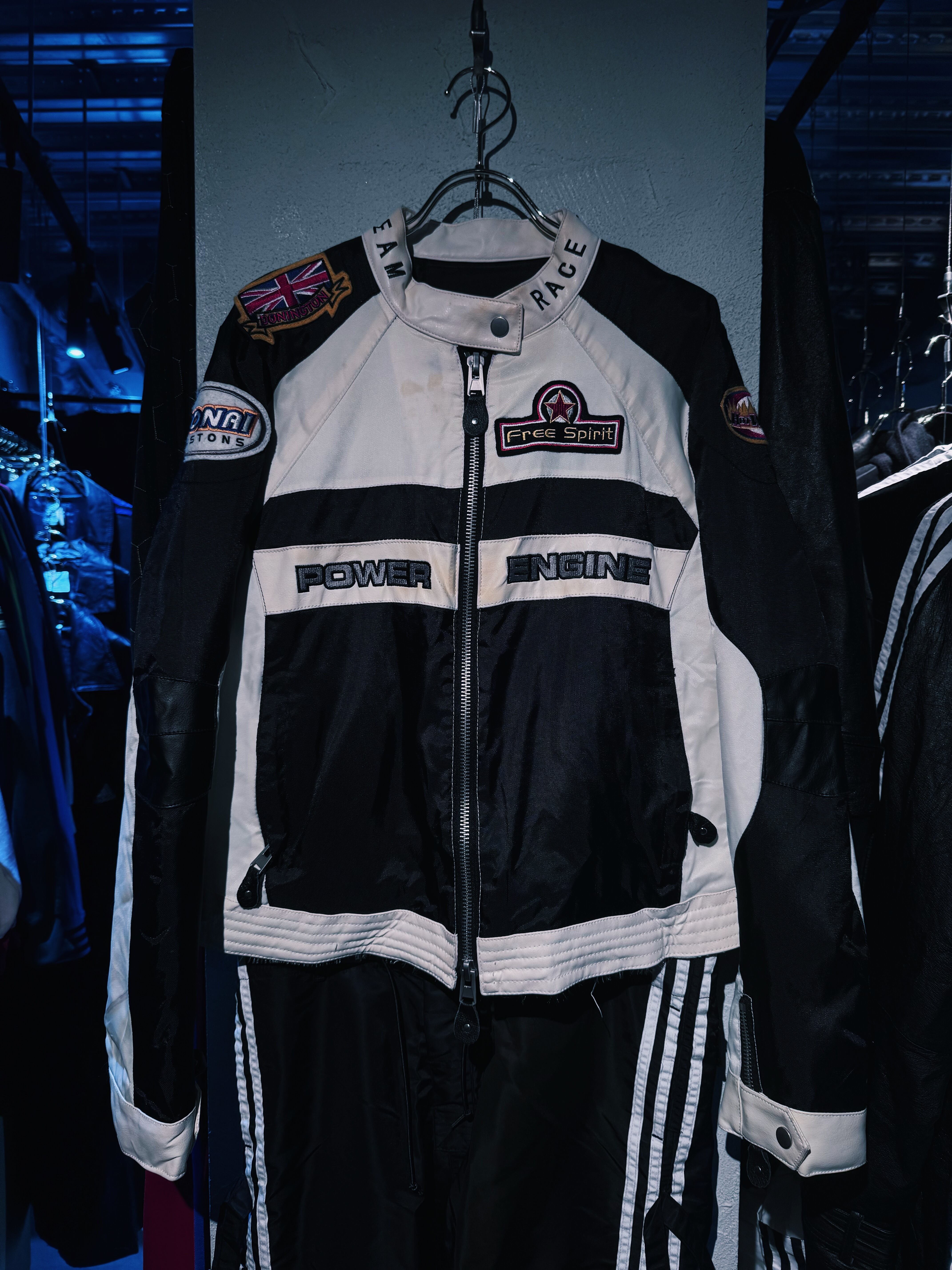 【D4C】vintage many company sponsor patchwork design racing jacket
