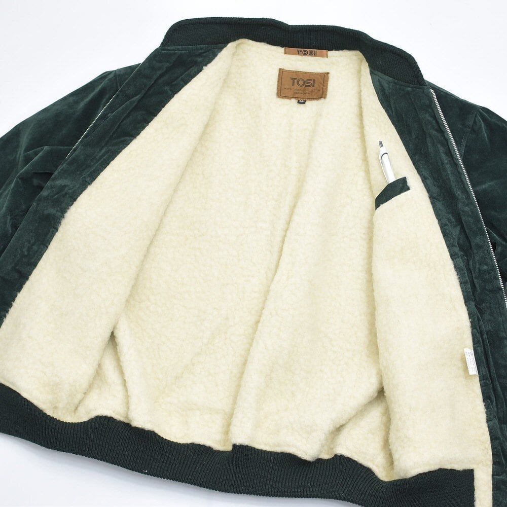 70～80s 日本製 TOSI ベルベット ボアライニング ブルゾン 別珍 国産品