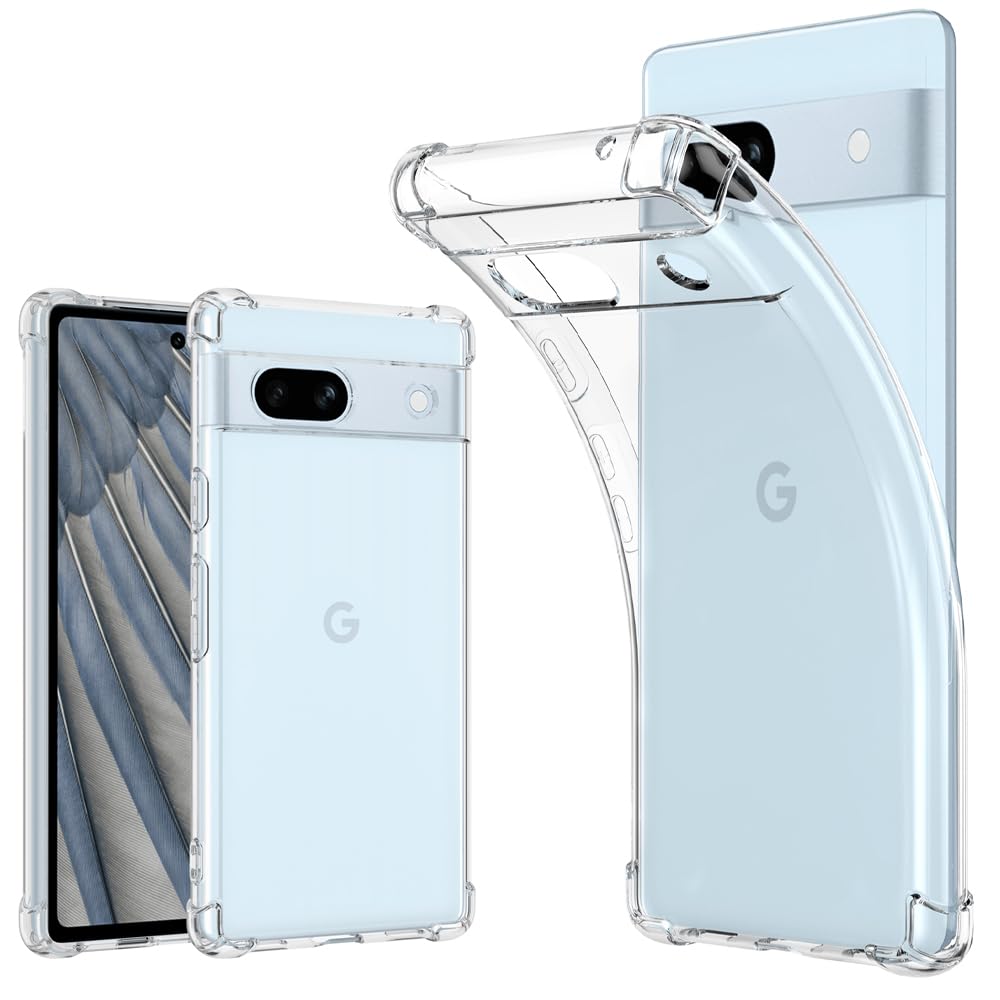 耐衝撃 Google Pixel 7a ケース Pixel7a ケ用 ソフトケース カバー ケース 薄型 軽量 耐衝撃 衝撃吸収 シリコン TPUバンパー 透明 カバ-ワイヤレス充電用 無地 クリア マイクロドット加工 互換性あり
