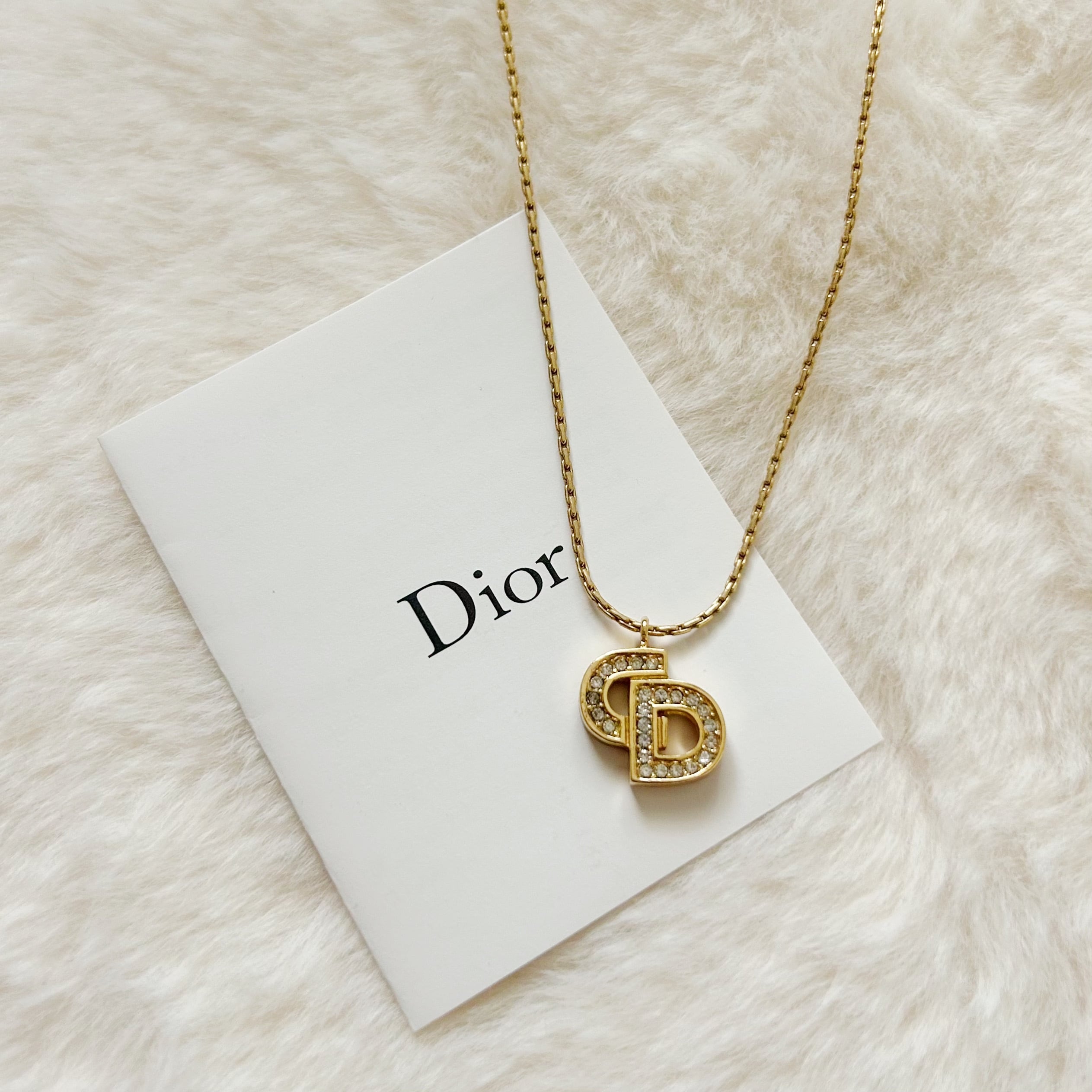 N6058】Christian Dior cut out rhinestone necklace/クリスチャン