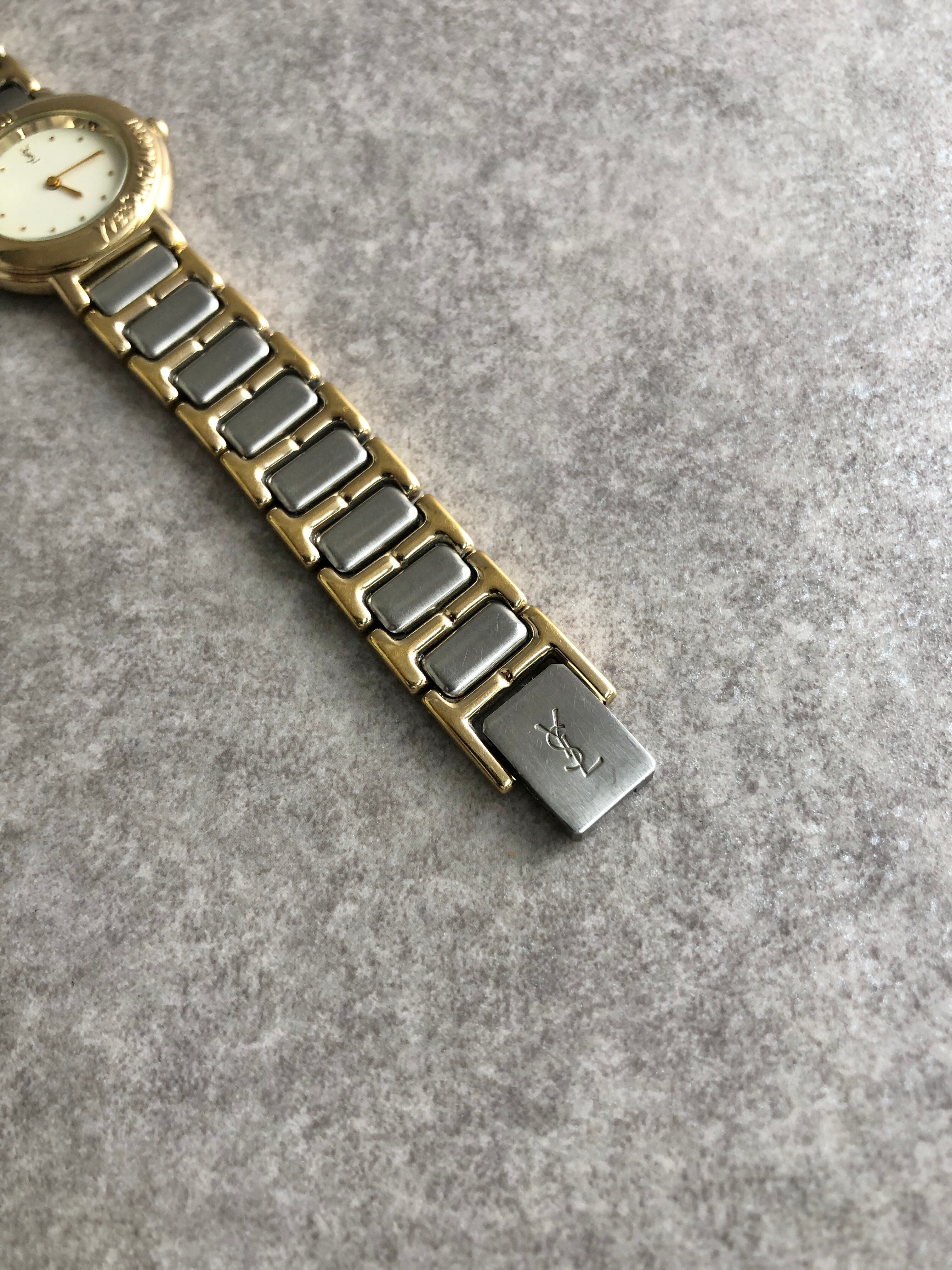 Yves Saint Laurent イヴ・サンローラン 腕時計 シルバー×ゴールド