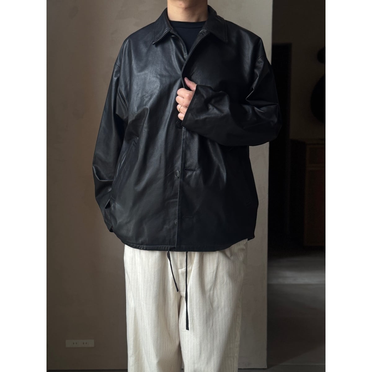 YOKO SAKAMOTO | COACH JACKET  FULL GRAIN LEATHER