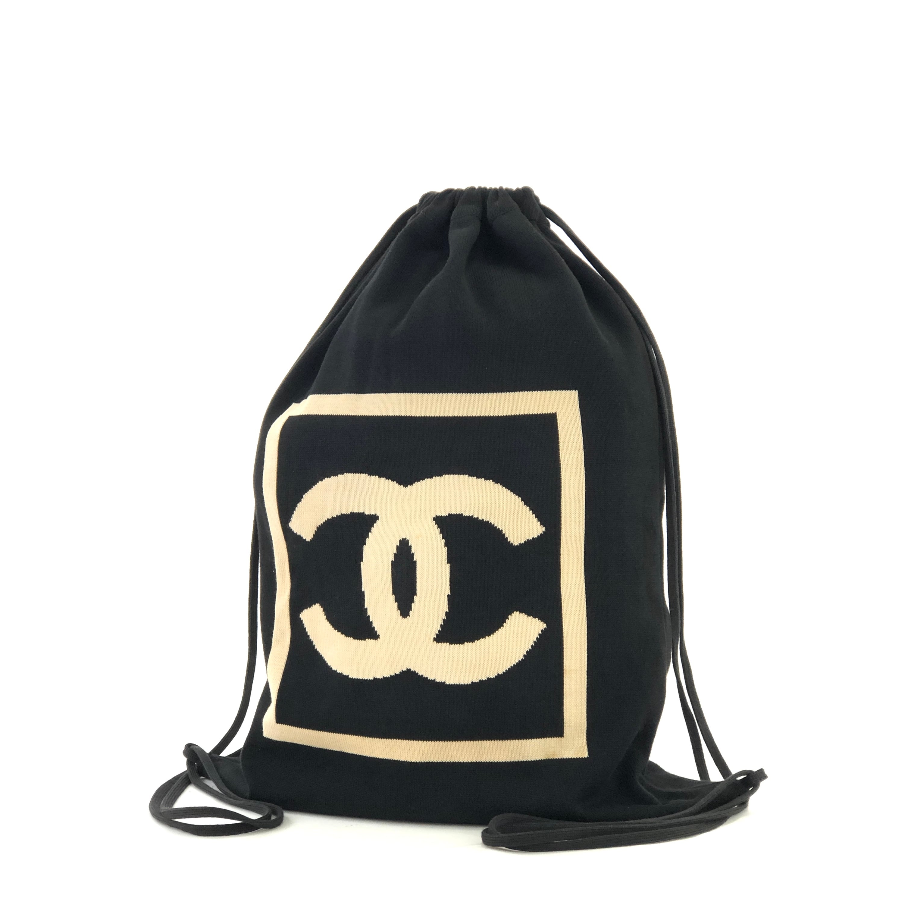 CHANEL シャネル ココマーク ニット ナップザック 巾着 リュック