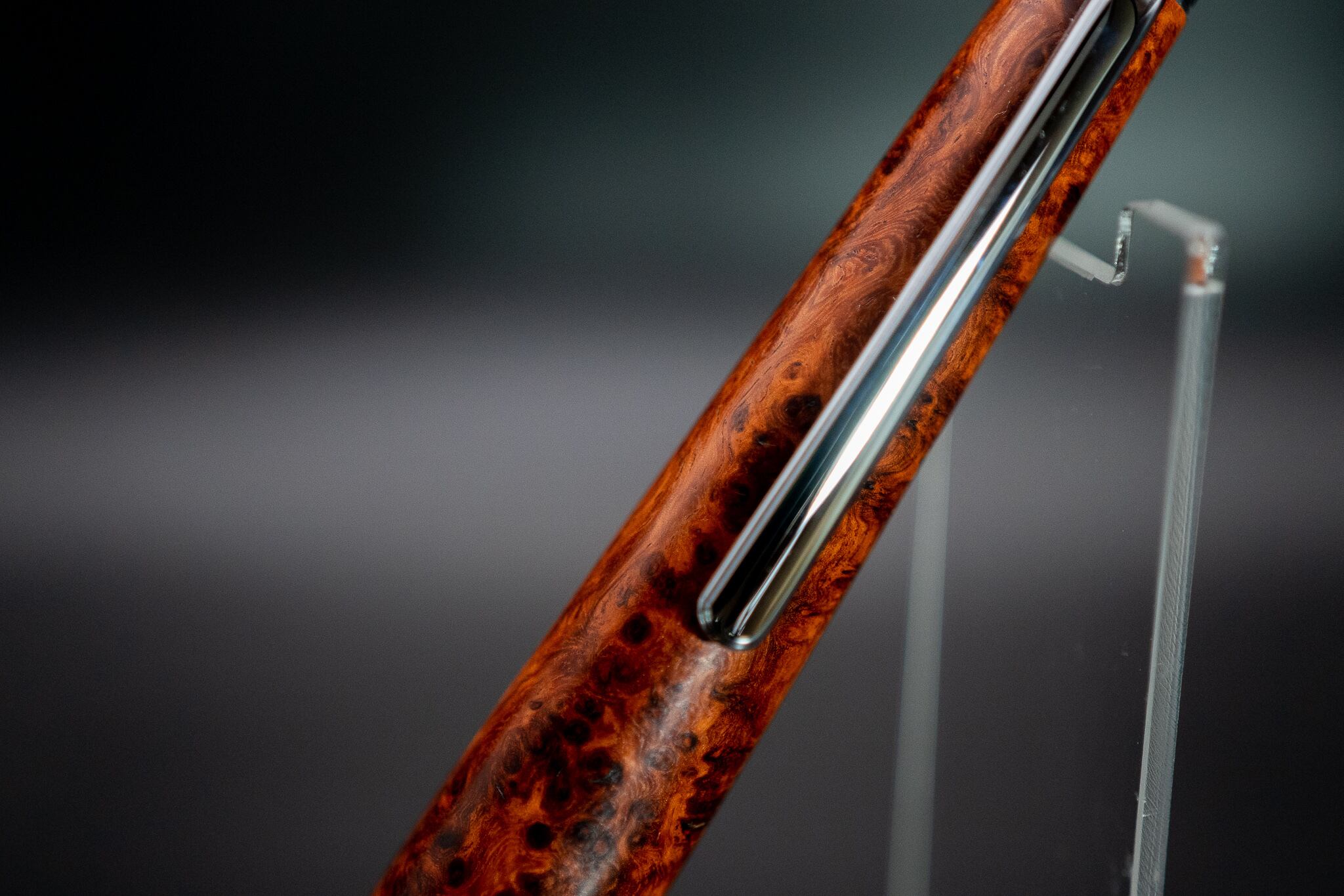 【朱色の銘木】 本花梨瘤杢 極上 silver BP