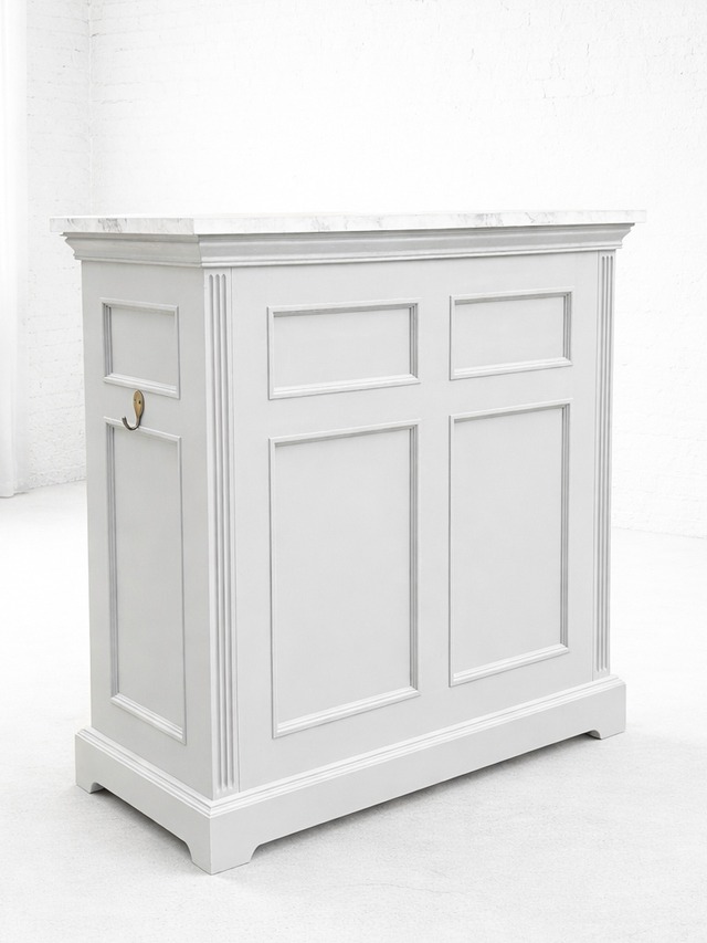 両面化粧間仕切り兼収納キャビネット (大理石天板・アンティーク調家具)W900 輸入住宅向け家具