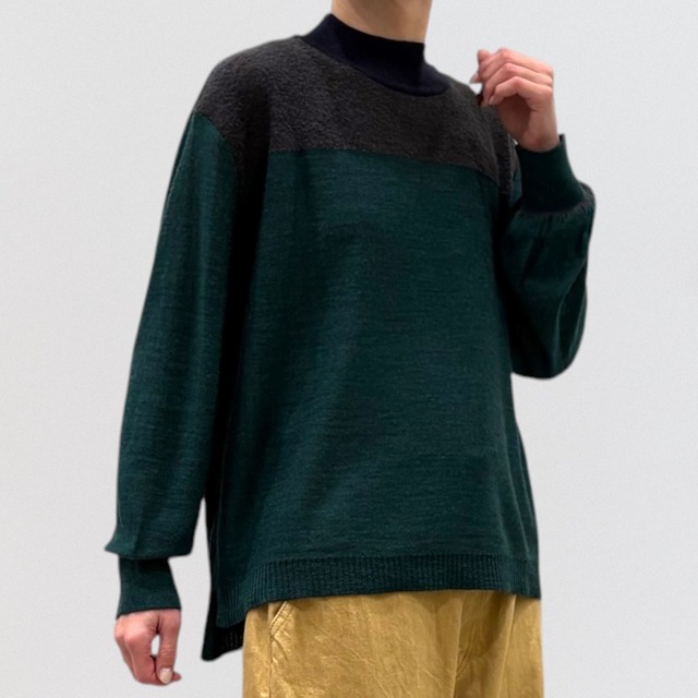 nume 14G ウール×ブークレモックネックプルオーバー