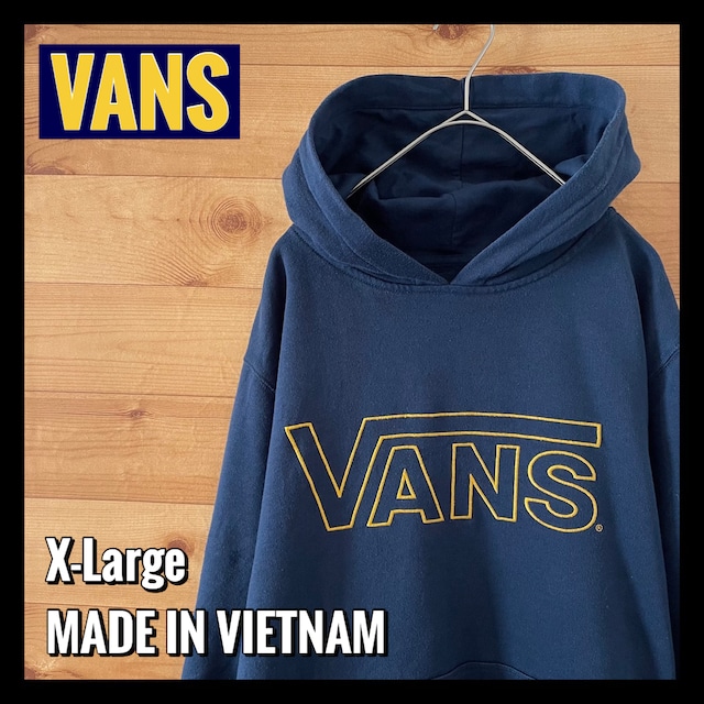 【VANS】刺繍ロゴ スウェットパーカー プルオーバー フーディ XL US古着