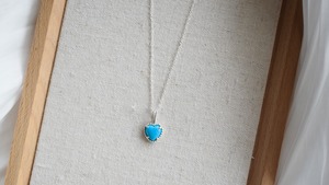 Sleeping Beauty  heart turquoise necklace 《silver925》【受注製作】