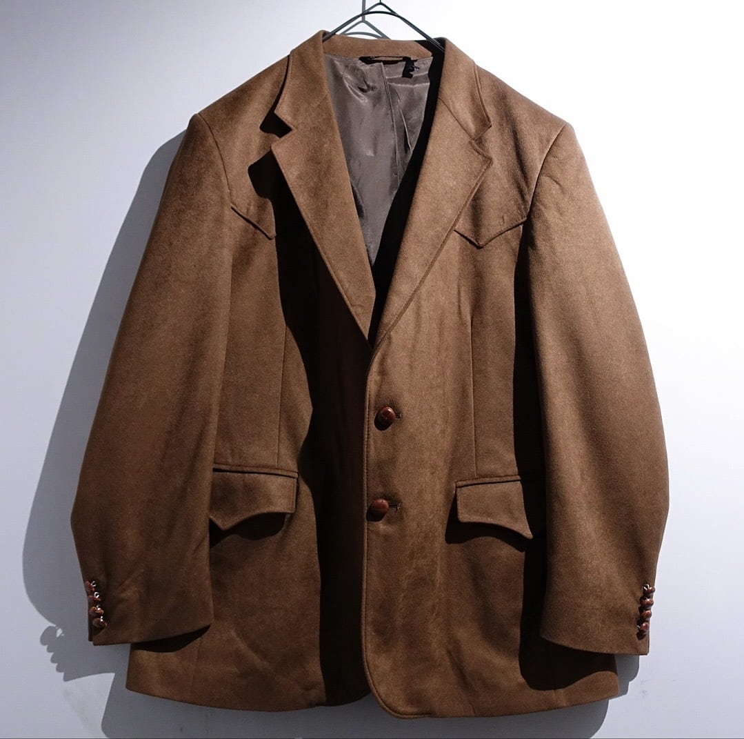 90s "FARAH" Brown Faux Suede Western Tailored Jacket