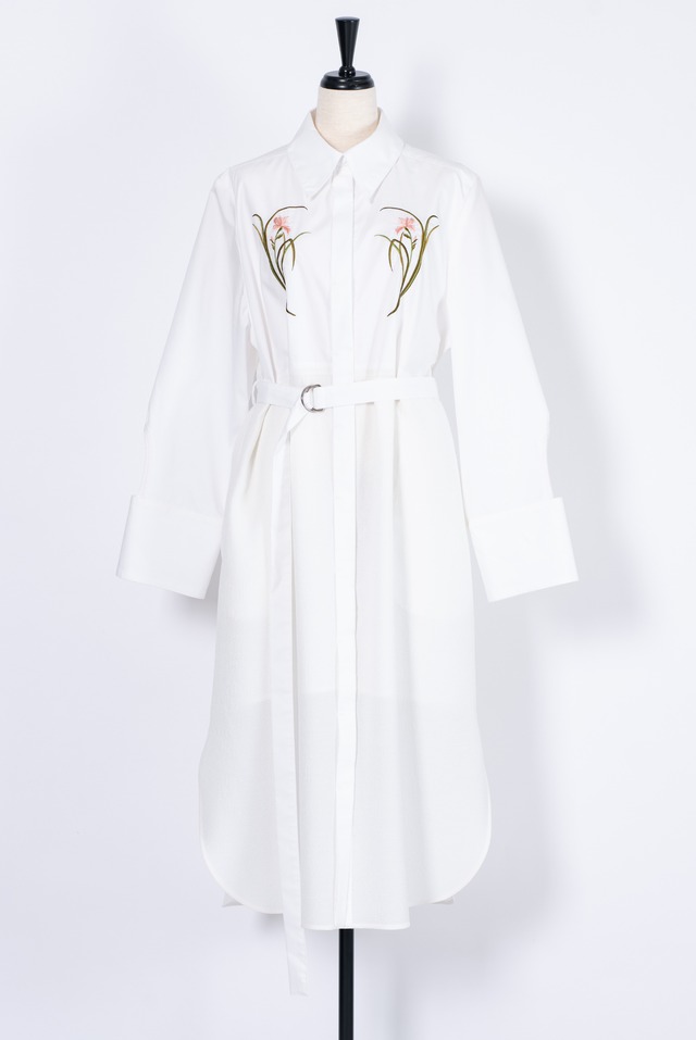 Iris Embroidery Dress　 WHITE