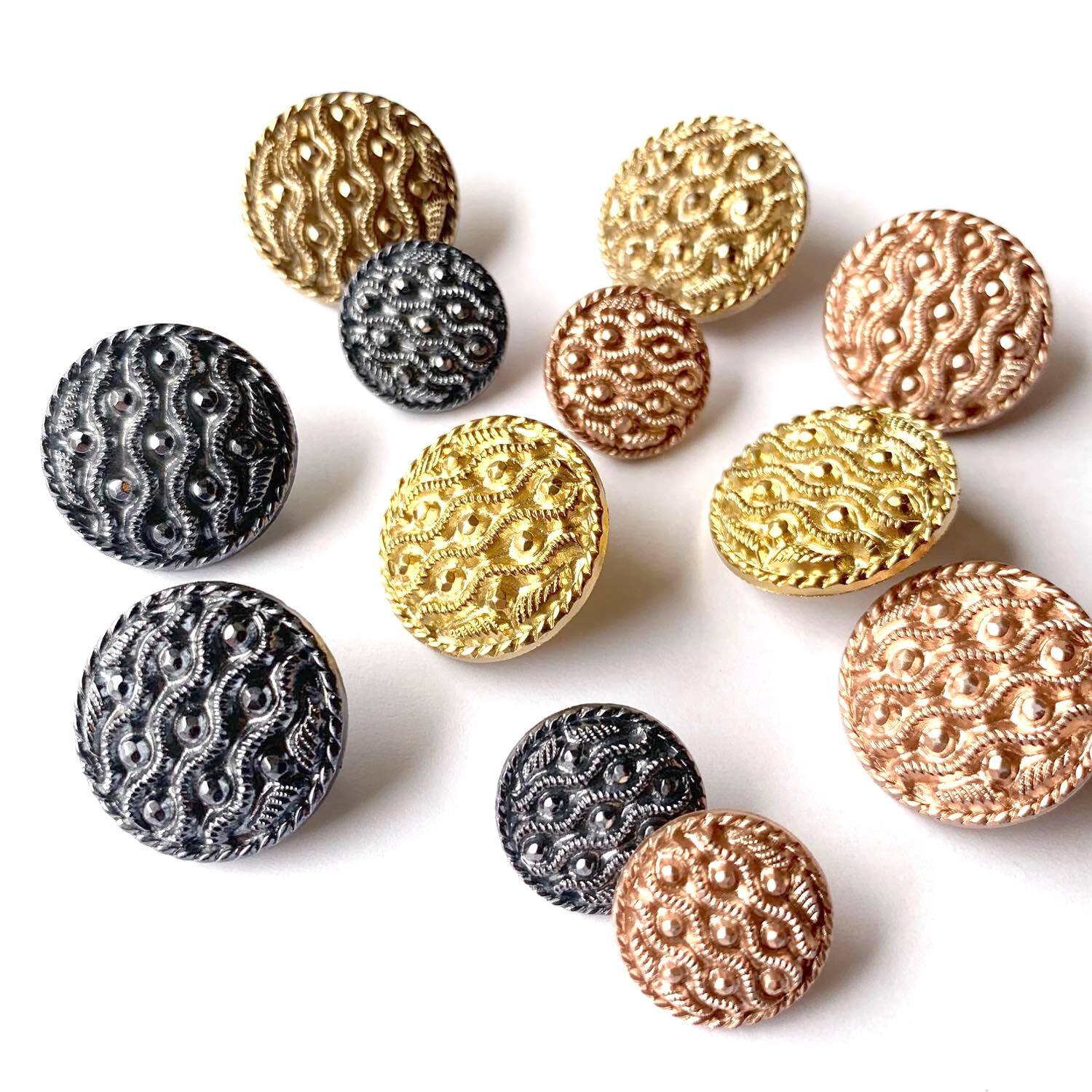 フランス波点模様ボタンM（20mm） | Dua-アクセサリーパーツショップ