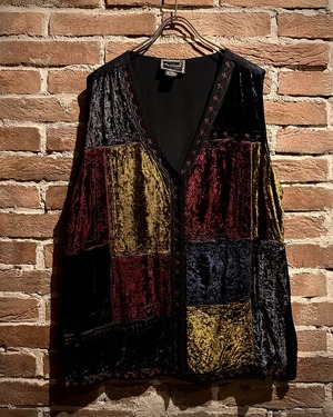 【Caka act3】Patchwork Design Vintage Vest