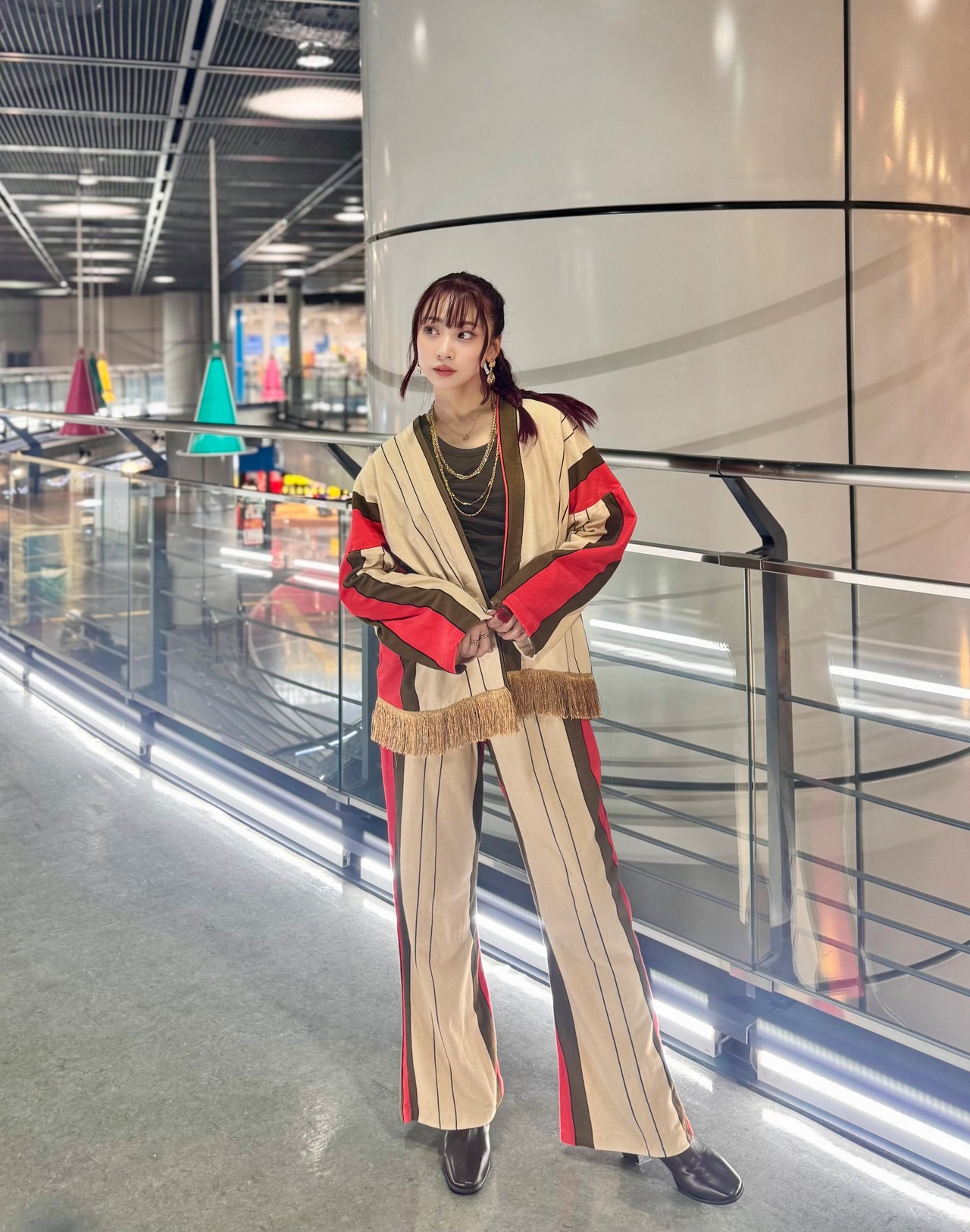 【STEVIE 】PILE STRIPE GOWN