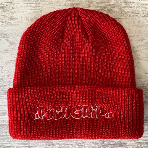 【PUSH GRIP】 BUBBLE STRAIGHT BIG BEANIE  (RED)