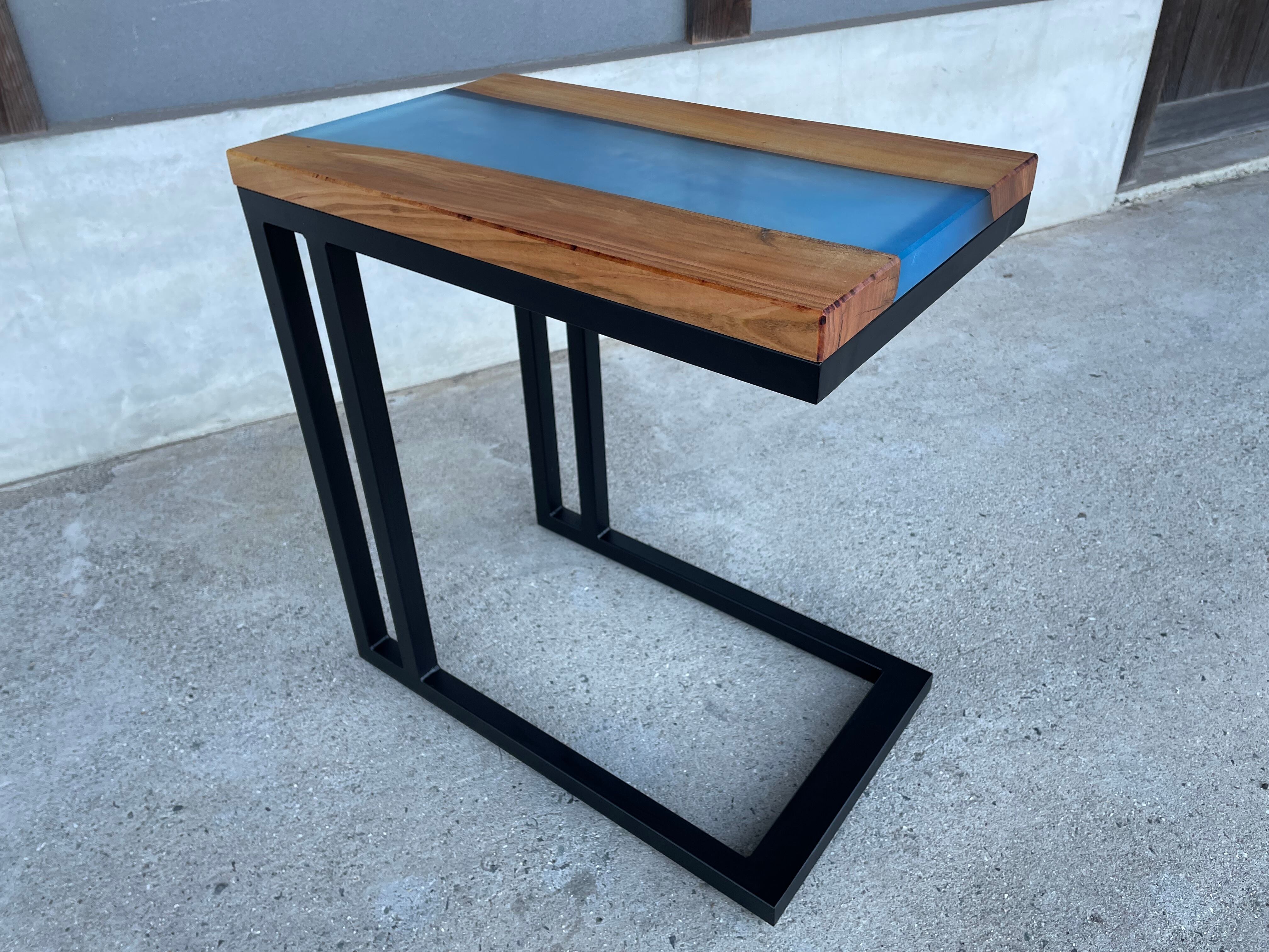 オリジナル 高級ウッド エポキシ樹脂 レジンサイドテーブル ドライフラワー