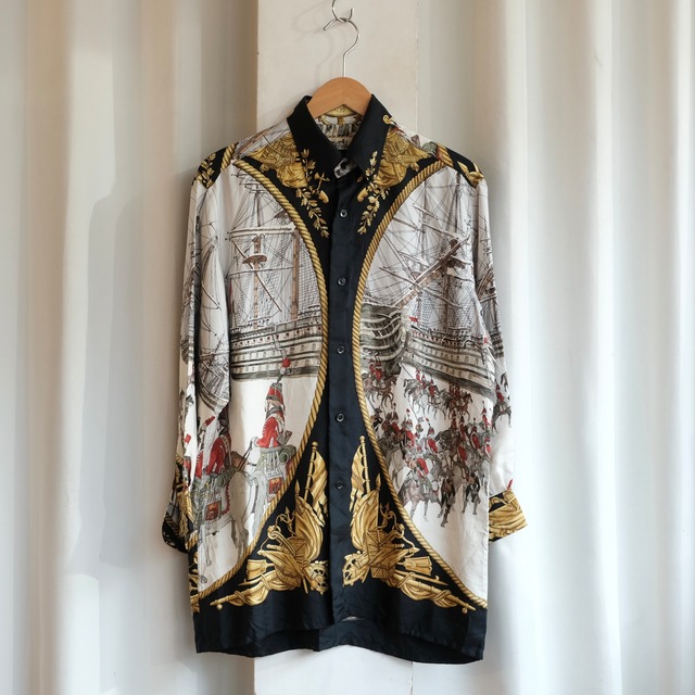 HERMES 海と騎兵隊 SILK SHIRT