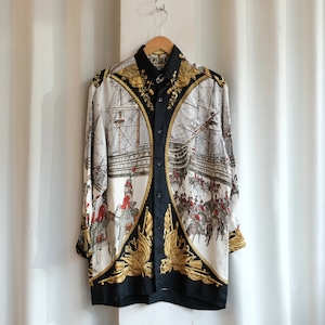 HERMES 海と騎兵隊 SILK SHIRT