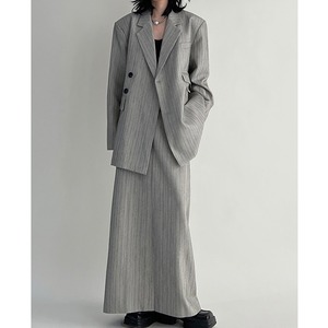 Design stripe casual suirt skirt long jacket＊S-1052