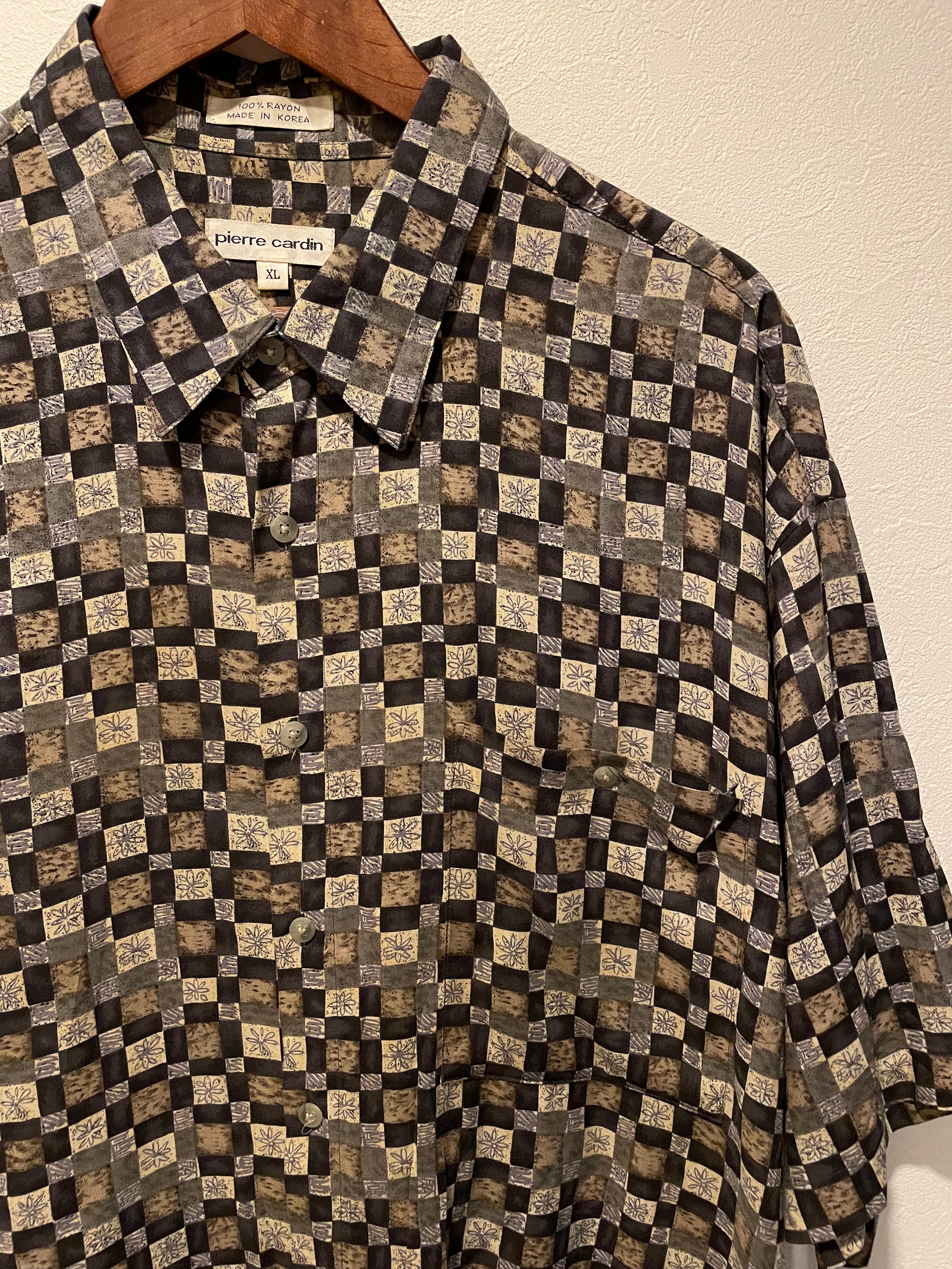 80年代 vintage レーヨン100%!! Pierre Cardin ピエールカルダン 総柄 ...