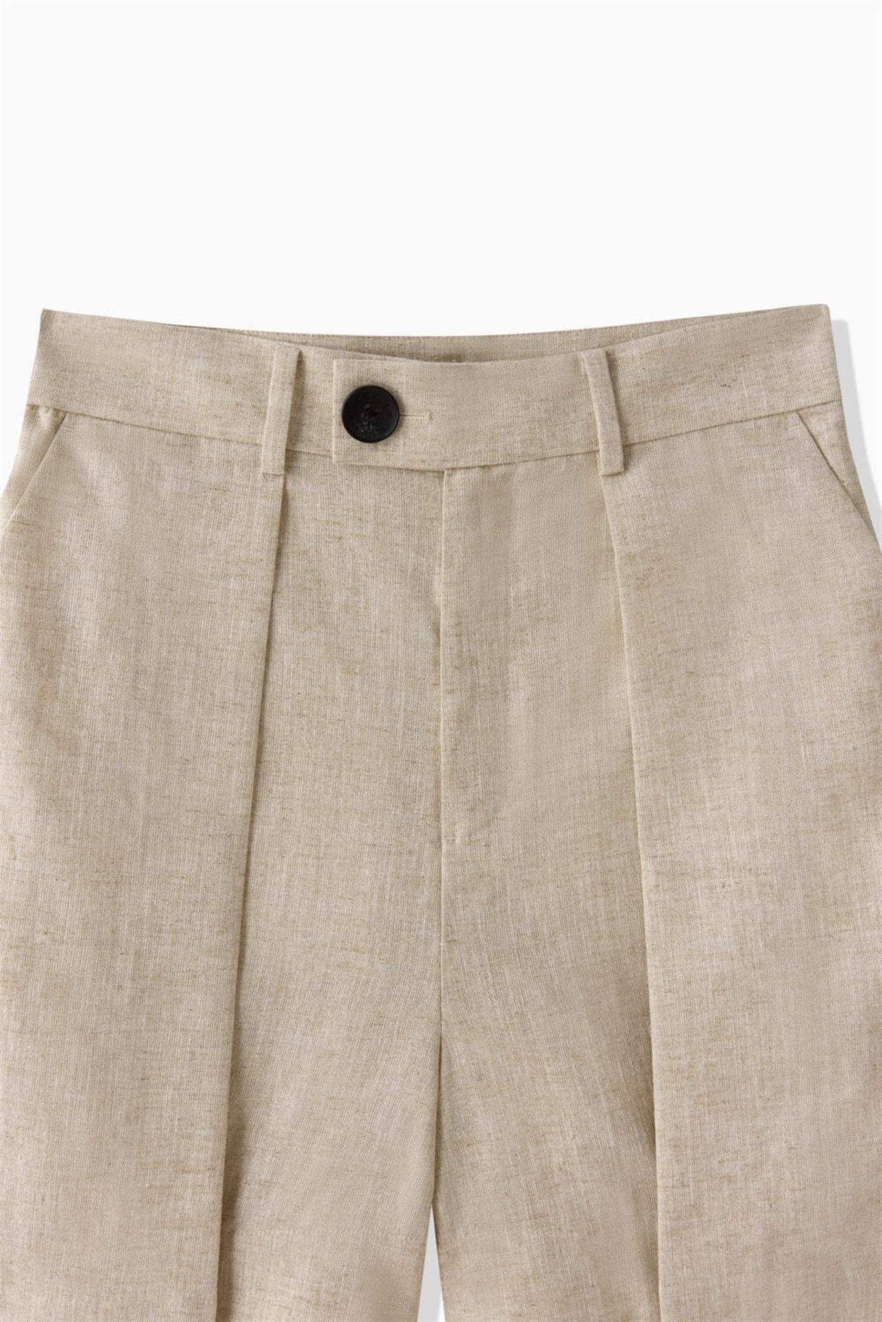 FOURAM - RAYON LINEN LAME SHORTS ：BEIGE｜ラメ入りリネン／タックショーツ／大人のきちんとショーツ