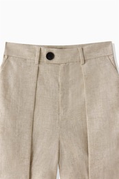 FOURAM - RAYON LINEN LAME SHORTS ：BEIGE｜ラメ入りリネン／タックショーツ／大人のきちんとショーツ