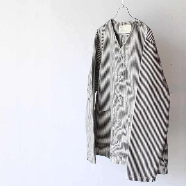 HARVESTY ヒッコリーノーカラーアトリエジャケット No Collar Atelier