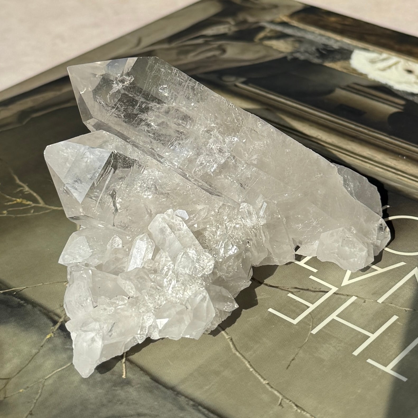 【 新品・天然石 】 ブラジル産 水晶 原石 ロッククリスタル ロック クリスタル】ブラジル産 水晶 ダブル ポイント クラスター 原石