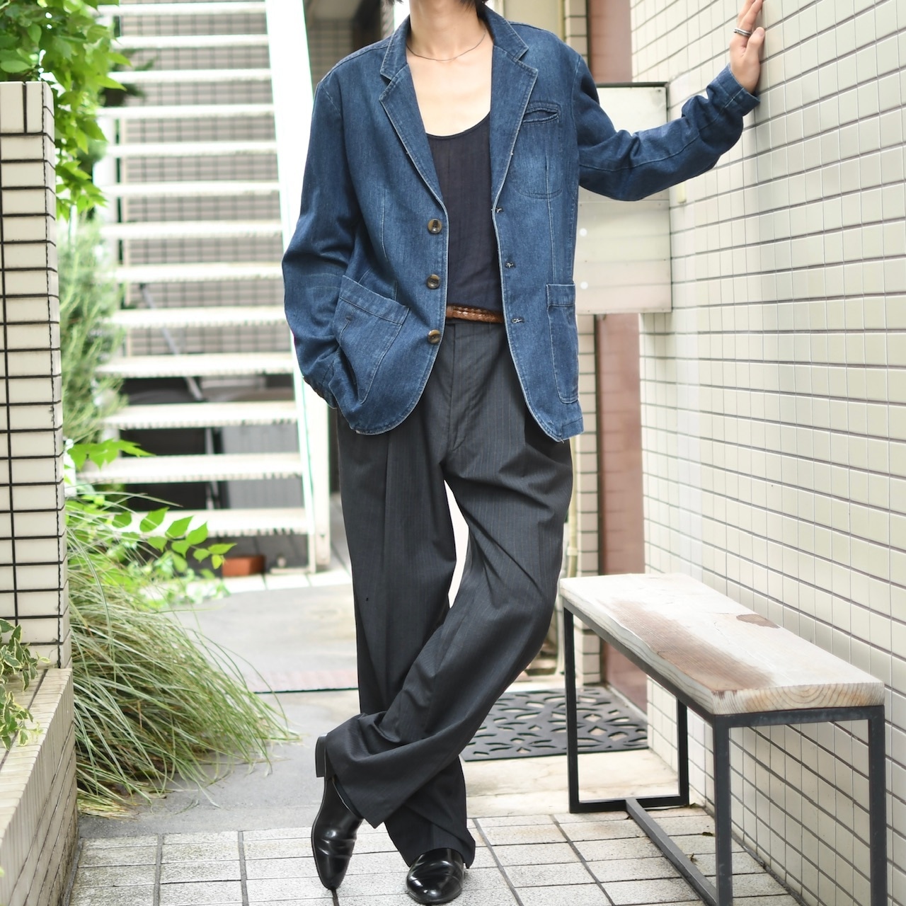 design denim tailored jacket