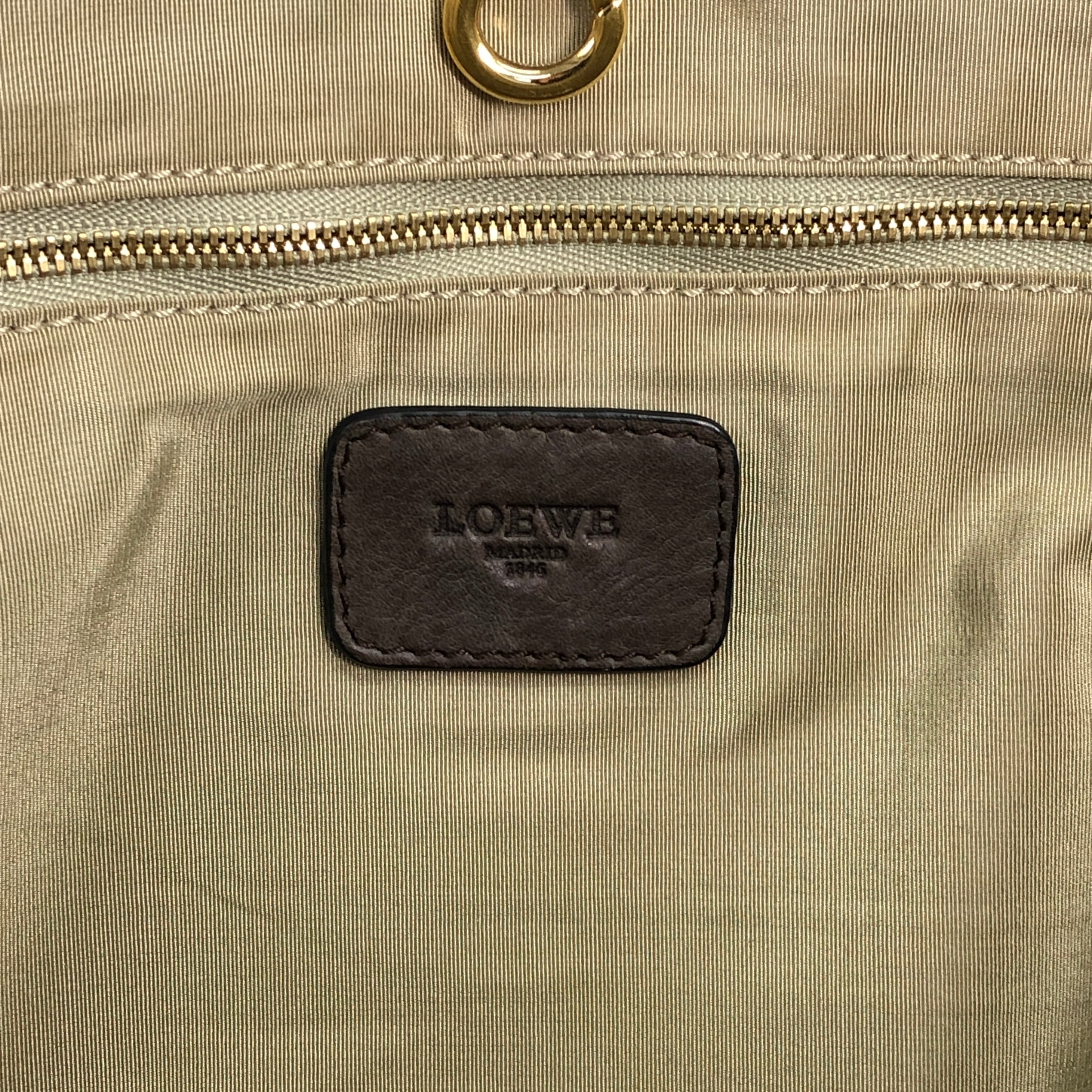 LOEWE ロエベ ハンドバッグ ブラウン ヘリテージ 型押しロゴ レザー
