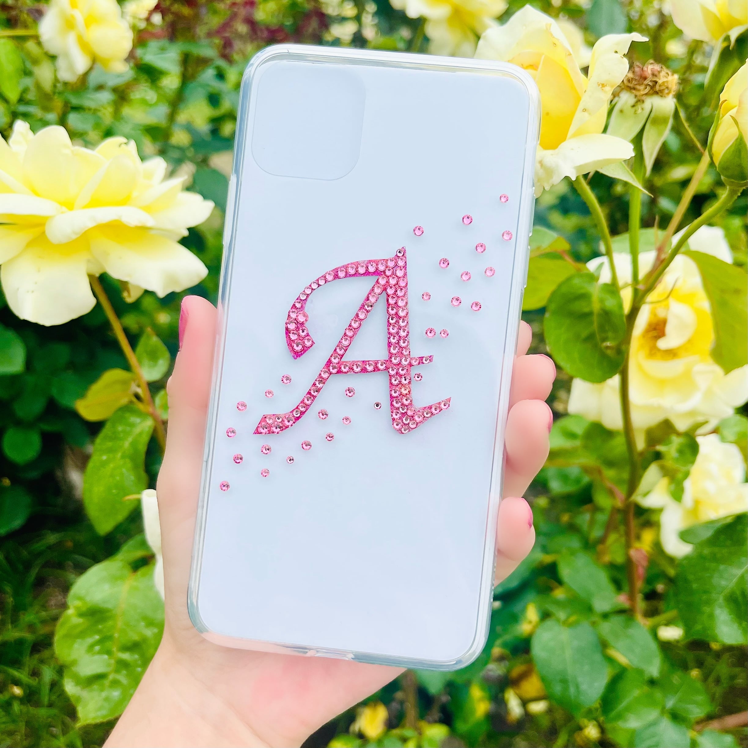 名入れ】 イニシャル 誕生石 カラー 全機種対応 スマホケース 高級