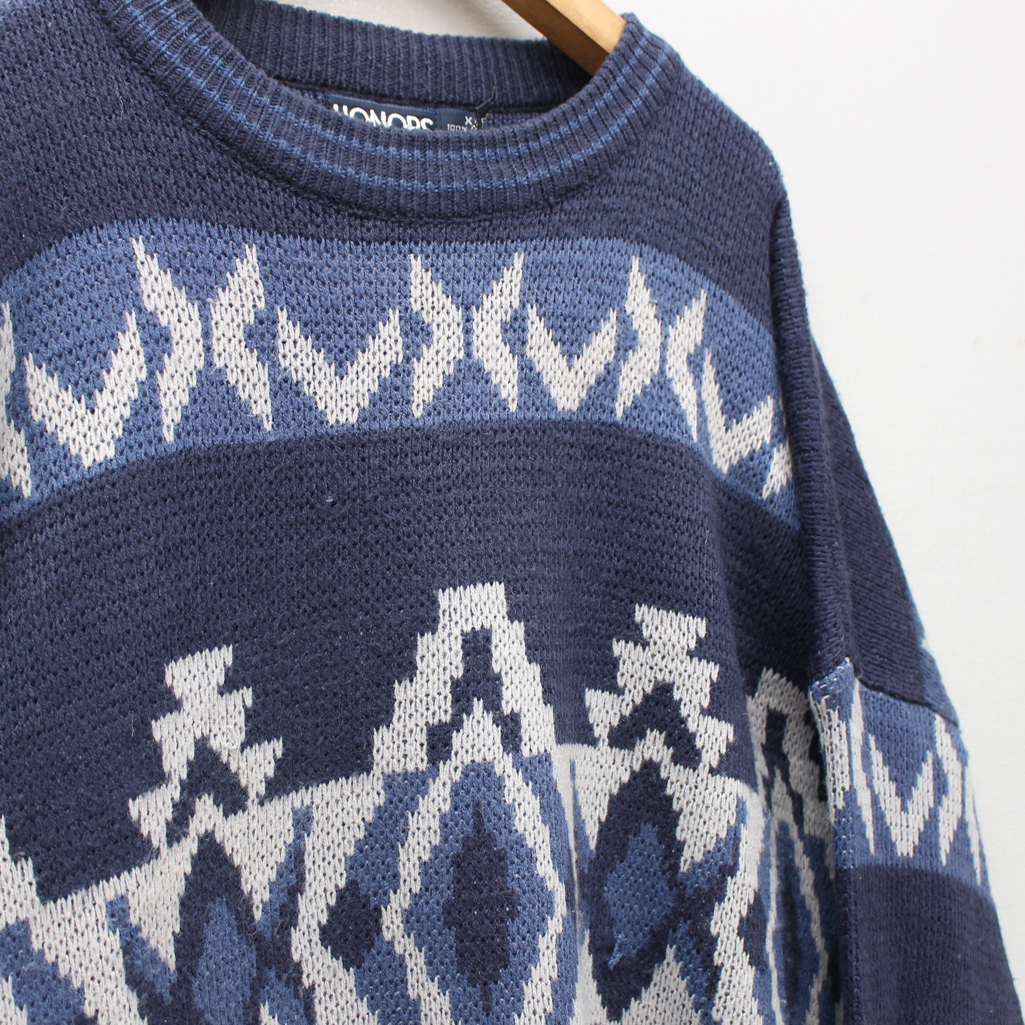 USA VINTAGE HONORS PATTERNED DESIGN OVER KNIT/アメリカ古着柄