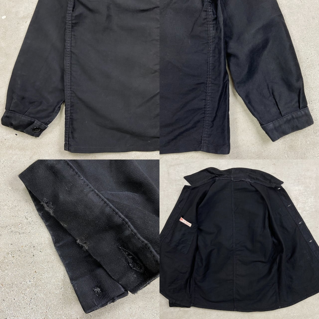 50年代~ L'Ideal ブラックモールスキン フレンチワークジャケット