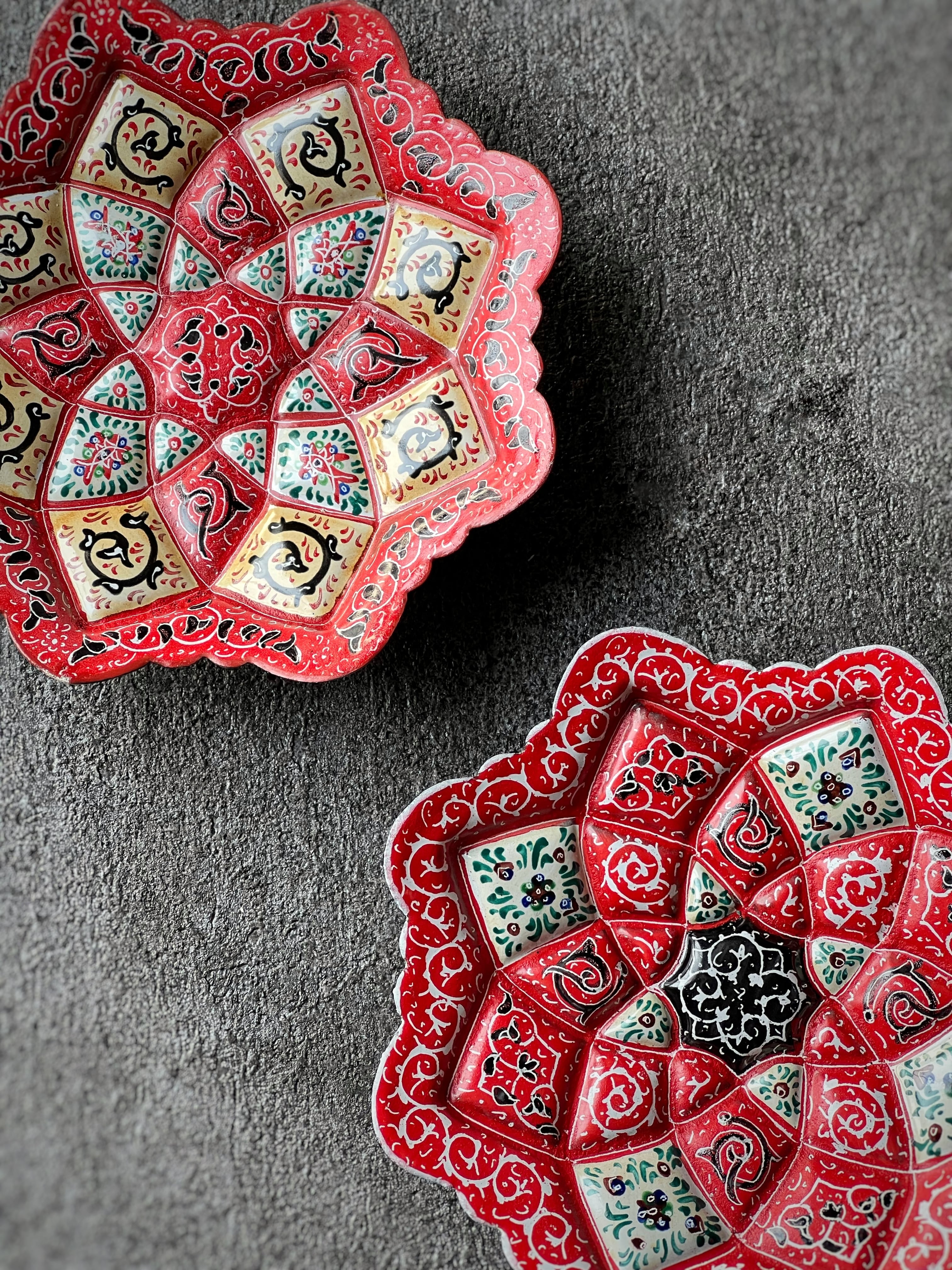 ペルシャの飾り皿（ミーナーカーリー）12cm アクセサリートレイ