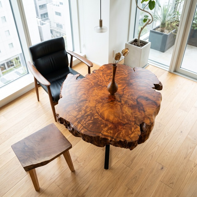【Premium】屋久杉（ヤクスギ）_900×800×65_青山店_テーブル天板/バール 242069