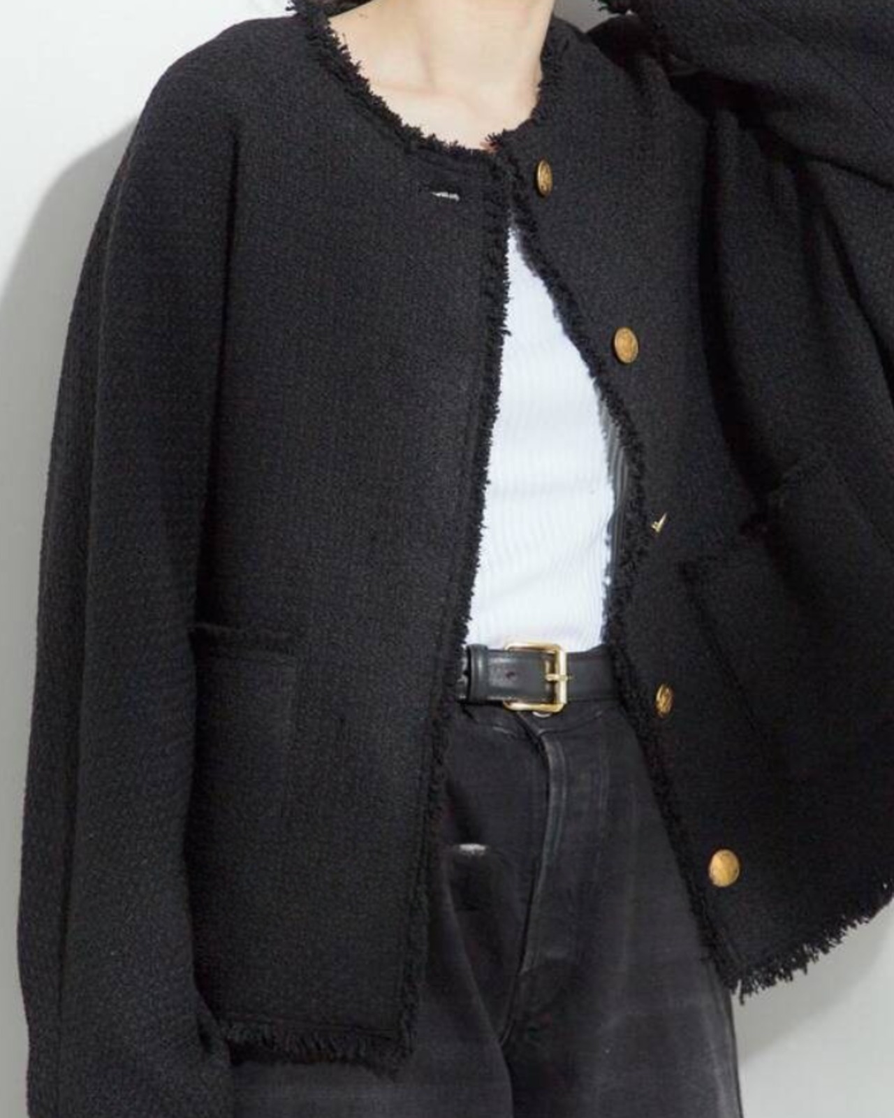 金ボタン ウールツイード バーバリー風ジャケット